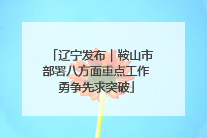辽宁发布｜鞍山市部署八方面重点工作勇争先求突破