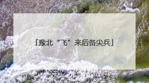 豫北“飞”来后备尖兵