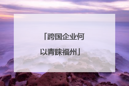 跨国企业何以青睐福州