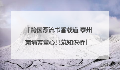 跨国漂流书香载道 泰州柬埔寨童心共筑知识桥