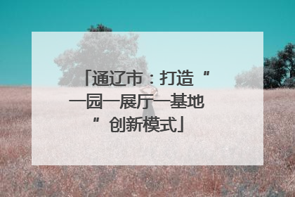 通辽市：打造“一园一展厅一基地”创新模式