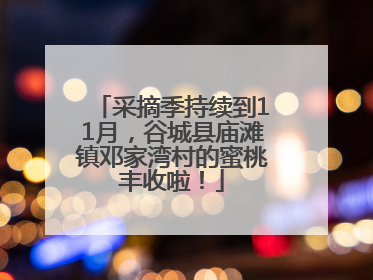 采摘季持续到11月，谷城县庙滩镇邓家湾村的蜜桃丰收啦！
