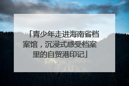 青少年走进海南省档案馆，沉浸式感受档案里的自贸港印记