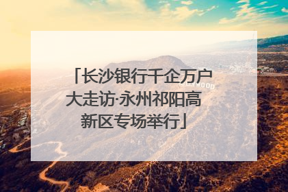长沙银行千企万户大走访·永州祁阳高新区专场举行