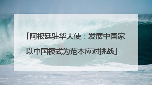 阿根廷驻华大使：发展中国家以中国模式为范本应对挑战
