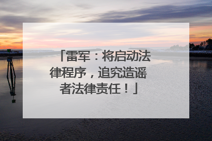 雷军：将启动法律程序，追究造谣者法律责任！