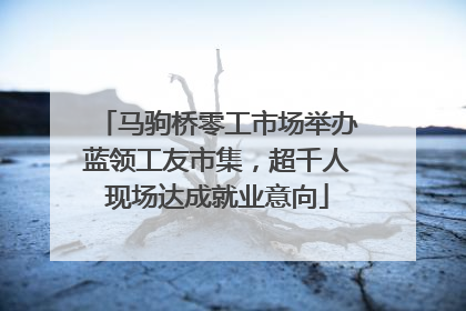 马驹桥零工市场举办蓝领工友市集，超千人现场达成就业意向