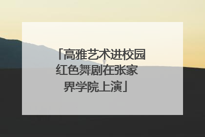 高雅艺术进校园 红色舞剧在张家界学院上演