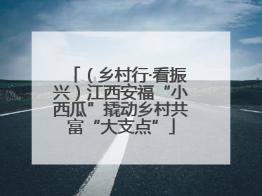 （乡村行·看振兴）江西安福“小西瓜”撬动乡村共富“大支点”