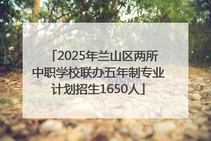 2025年兰山区两所中职学校联办五年制专业计划招生1650人