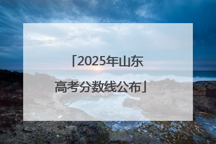 2025年山东高考分数线公布