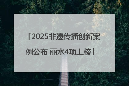 2025非遗传播创新案例公布 丽水4项上榜