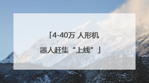 4-40万 人形机器人赶集“上线”
